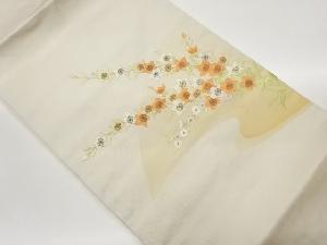 草花模様刺繍名古屋帯